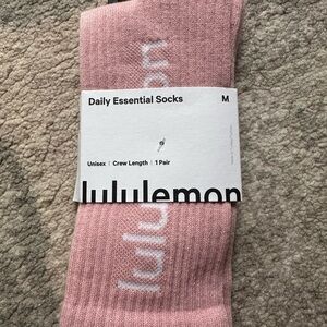 NWT Lululemon athletica Daily Essential Crew Socks — Rose Pink